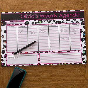 Her Weekly Agenda Personalized 11x17 Calendar Pad