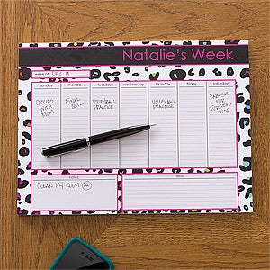 Her Weekly Agenda Personalized 8.5x11 Calendar Pad