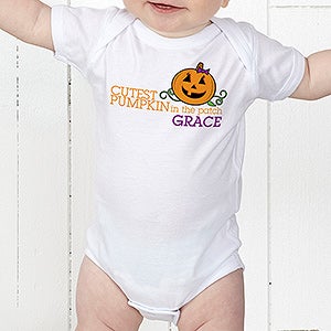 Cutest Pumpkin In The Patch Personalized Baby Bodysuit