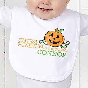 Cutest Pumpkin In The Patch Personalized Infant Bib