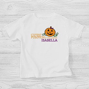 Personalized Halloween Toddler T-Shirt - Cutest Pumpkin