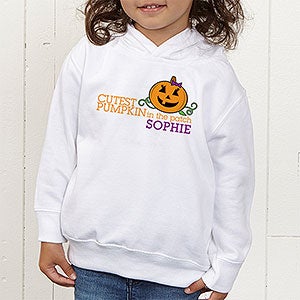 Cutest Pumpkin In The Patch Personalized Toddler Hooded Sweatshirt