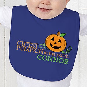 Personalized Halloween Baby Bib - Cutest Pumpkin