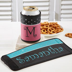 Dot to Dot Personalized Rhinestone Can & Bottle Wrap