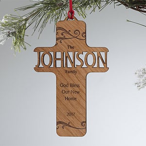 Bless Our Family Personalized Wood Ornament