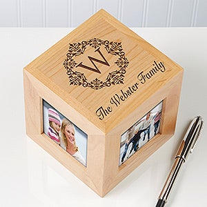 Damask Elegance Personalized Photo Cube