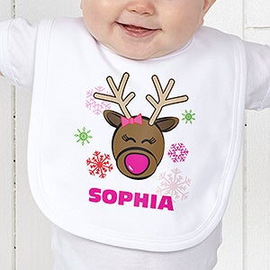 Christmas Reindeer Personalized Bib