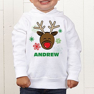 Christmas Reindeer Personalized Toddler Hooded Sweatshirt