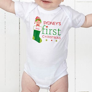 personalized baby's first christmas outfit