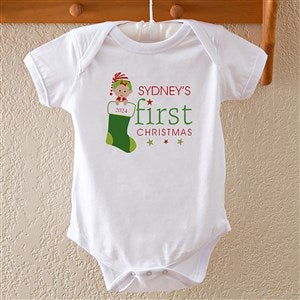 Personalized Baby's First Christmas Bodysuit