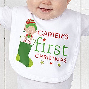 First Christmas Character Personalized Bib