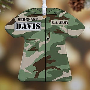 1-Sided Army Uniform Personalized Ornament