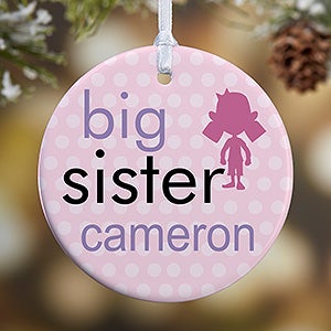 1-Sided Big/Baby Brother & Sister Personalized Ornament