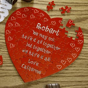 Personalized Heart Shaped Puzzle - Love Connection