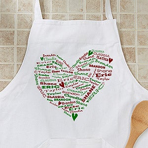 Personalized Christmas Apron - Her Heart Of Love