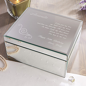 Personalized Large Mirror Jewelry Boxes - Friend Of My Heart
