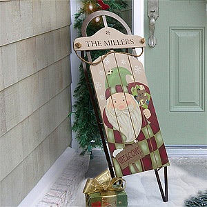 Vintage Santa Personalized Holiday Sled