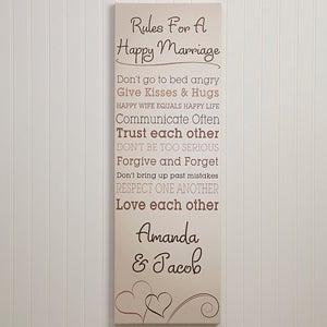 Relationship Rules Personalized Canvas Print- 12 x 36