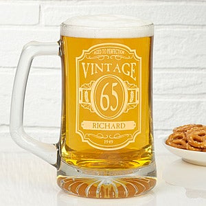 Vintage Personalized Deep Etched Beer Mug