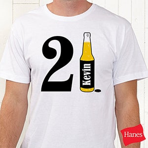 21st Birthday Personalized Hanes® T-Shirt