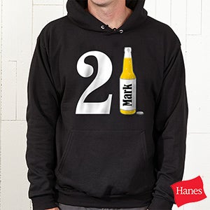 21st Birthday Personalized Black Hooded Sweatshirt