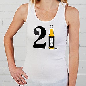 21st Birthday Personalized White Tank