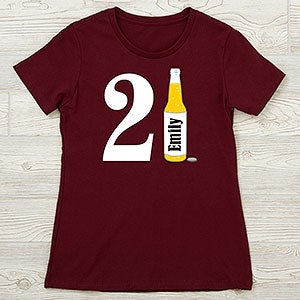 21st Birthday Personalized Next Level Ladies Fitted Tee