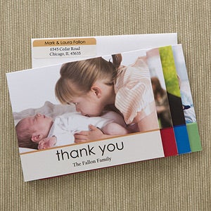 Baby Thank you Photo Note Cards & Envelopes