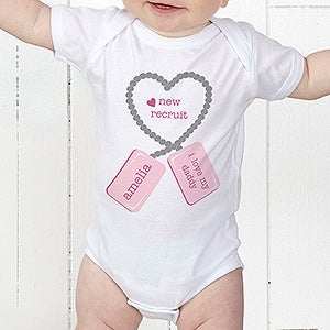 Personalized Baby Bodysuit   New Recruit Dog Tags