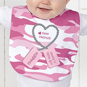 Personalized Baby Bib - New Recruit Dog Tags