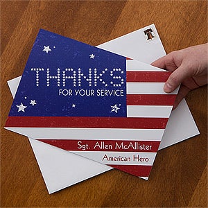 American Flag Personalized Oversized Greeting Card