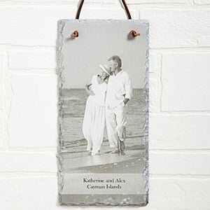 Photo Sentiments Personalized Vertical Slate Sign