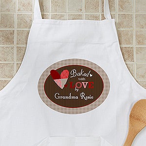 Baked With Love Personalized Apron, great Mothers Day gifts for Mothers Day.