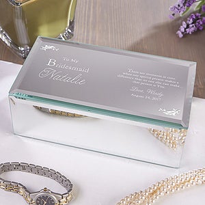 To My Bridesmaid Engraved Mirrored Jewelry Box-Small