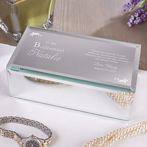Mirrored Personalized Jewelry Boxes - To My Bridesmaid