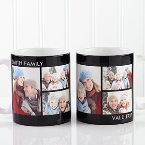 Photo Personalized Large Coffee Mugs   Picture Perfect 4 Photo Collage