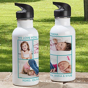 Picture Perfect Personalized Photo Water Bottle-4 Photos