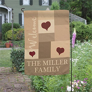 Loving Hearts Personalized Garden Flag