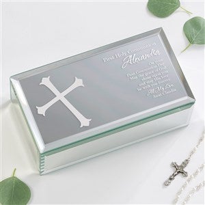 First Communion Blessing Engraved Mirrored Storage Box - Small