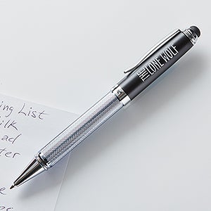 Personalized Logo Black Stylus Ball-Point Pen - 12790