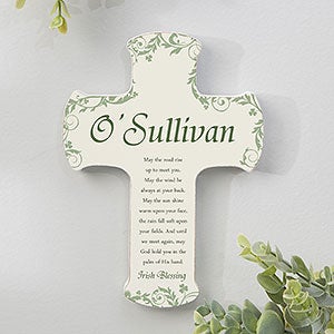 Traditional Irish Blessing Personalized Cross - 5x7