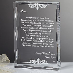 Personalized Keepsake Gifts for Mothers   Dear Mom Poem