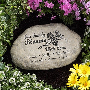 Our Family Blooms With Love Personalized Garden Stone