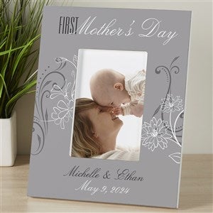 Her First Mother's Day Personalized 4x6 Photo Frame Vertical