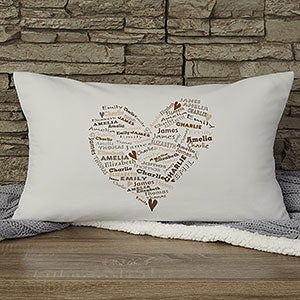 Heart of Love Personalized Lumbar Throw Pillow