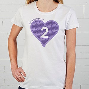 Personalized Women's Fitted Tee for Moms - Mommy Of - Ladies X-Large - Black
