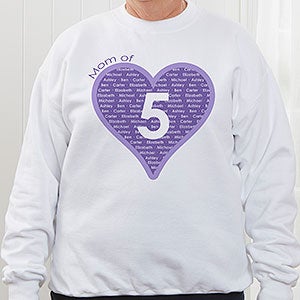 Personalized Women's Sweatshirt - Mommy Of - Adult Small - White