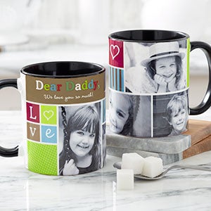 Personalized Photo Collage Coffee Mugs - Photo Fun - Black Handle