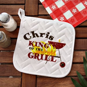 King Of The Grill Personalized Potholder