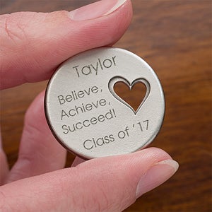 Graduation Inspiration Personalized Heart Pocket Token